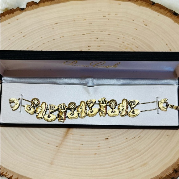 Laura Gayle gold tone Gold sliding charm bracelet NIB - Picture 4 of 4